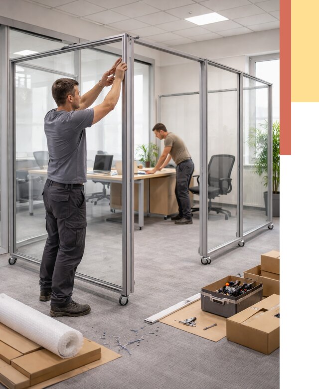 Мобильные офисные перегородки в Люберцах от 13151 руб. — установка под ключ | ОТДЕЛОЧНИК-Люб