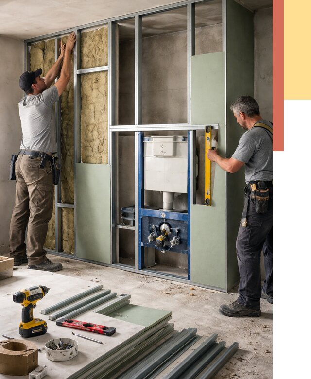 Установка сантехнических перегородок в Люберцах от 8943 руб. | ОТДЕЛОЧНИК-Люб