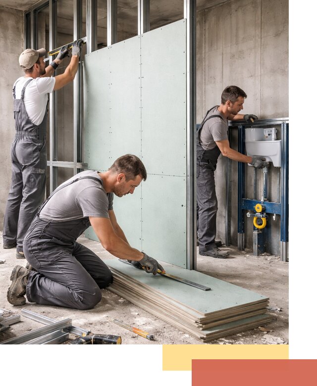 Монтаж и ремонт сантехнических перегородок в Люберцах