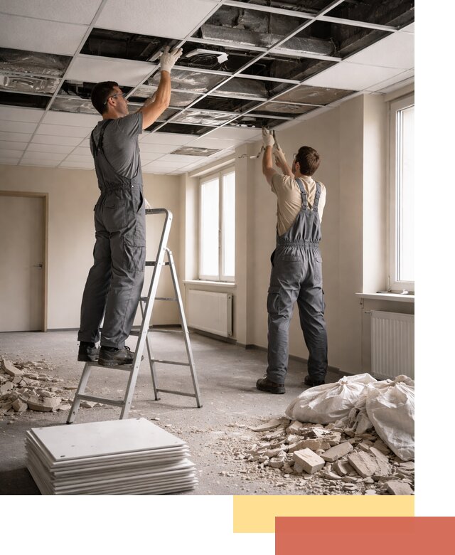 Демонтаж потолков Армстронг профессионально в Люберцах