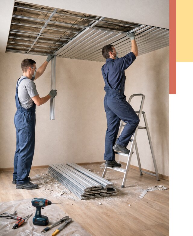 Демонтаж реечного потолка в Люберцах от 4734 руб. быстро и недорого | ОТДЕЛОЧНИК-Люб