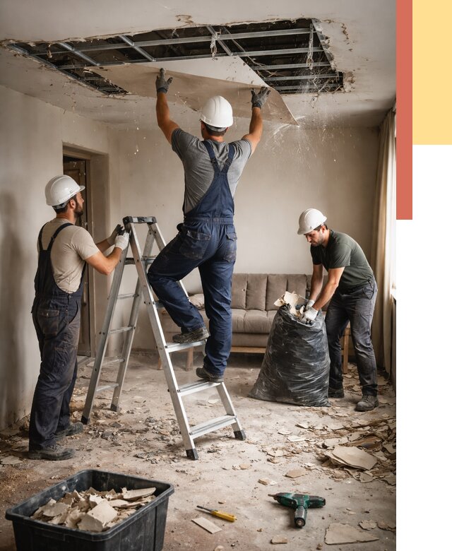 Демонтаж гипсокартонного потолка в Люберцах от 442 руб. за м2 — ОТДЕЛОЧНИК-Люб