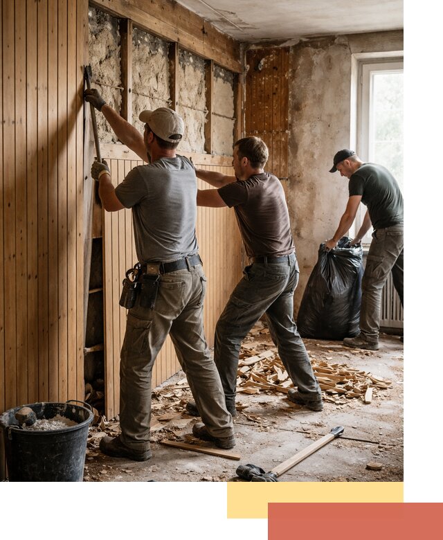 Демонтаж вагонки и вывоз материалов в Люберцах