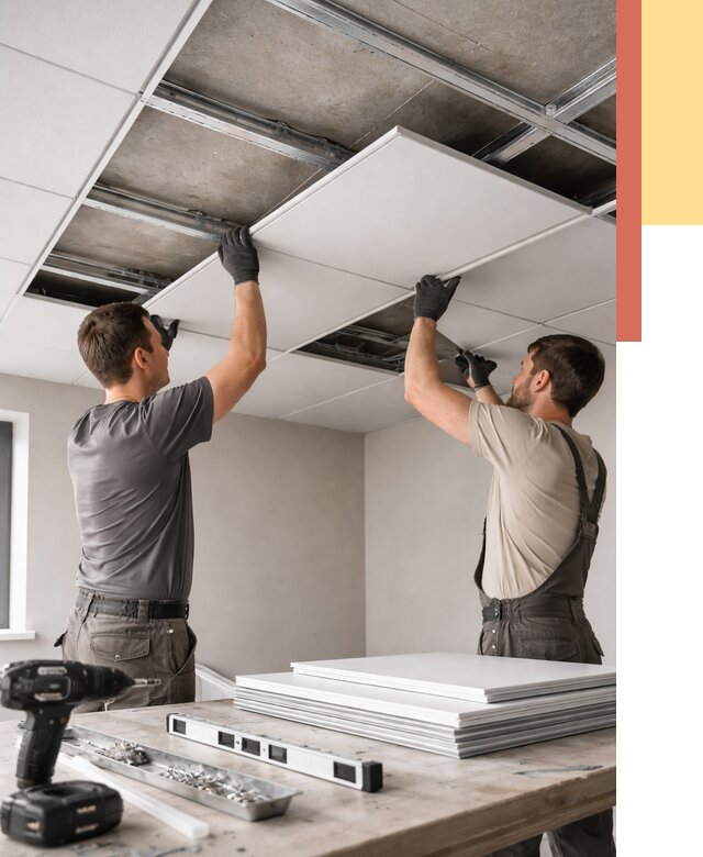 Монтаж кассетного потолка в Люберцах от 4734 руб/м2 — установка и сборка | ОТДЕЛОЧНИК-Люб