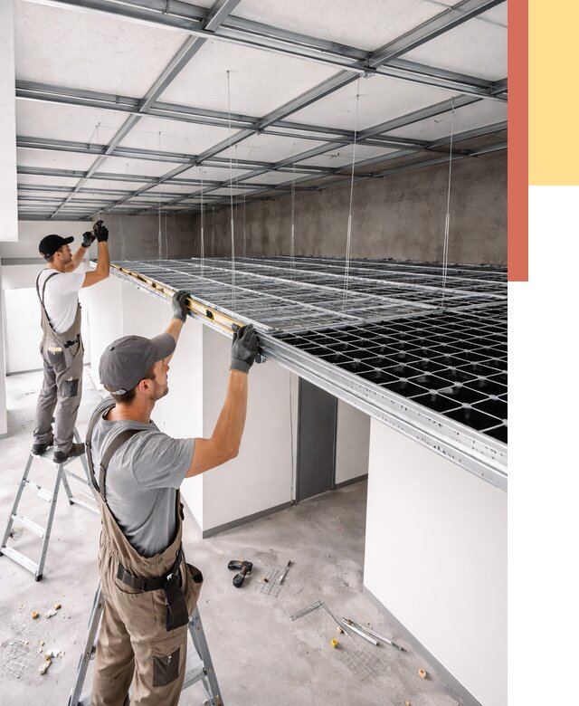 Монтаж потолка грильято в Люберцах от 473 руб./м² — быстрая сборка под ключ | ОТДЕЛОЧНИК-Люб