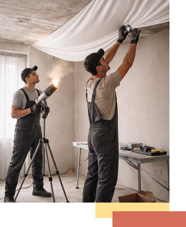 Установка натяжного потолка под ключ в Люберцах