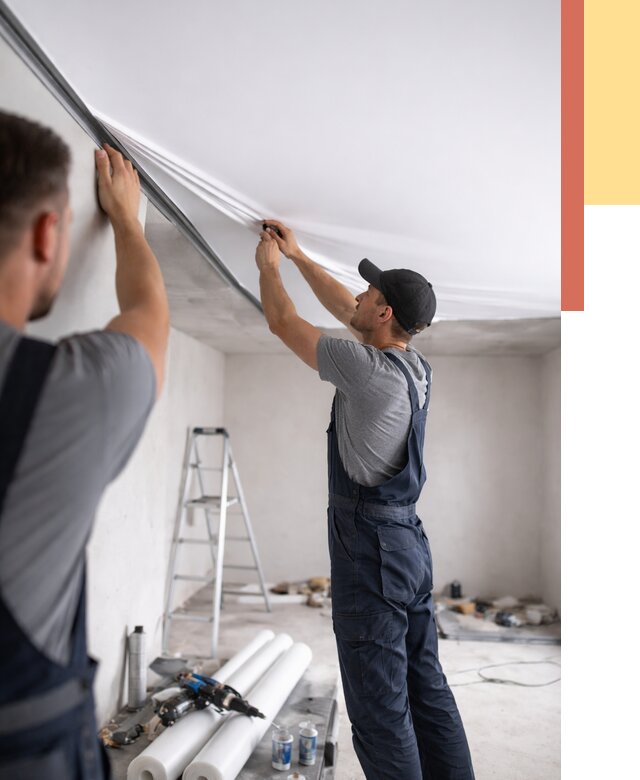 Монтаж матового натяжного потолка в Люберцах от 4734 руб./м² — быстро и недорого | ОТДЕЛОЧНИК-Люб