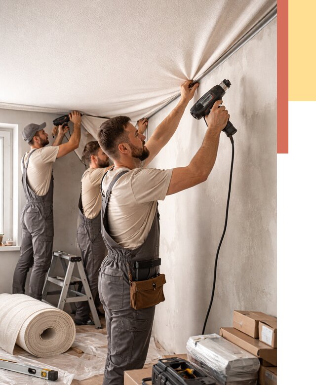 Монтаж фактурного натяжного потолка в Люберцах от 789 руб. — ОТДЕЛОЧНИК-Люб