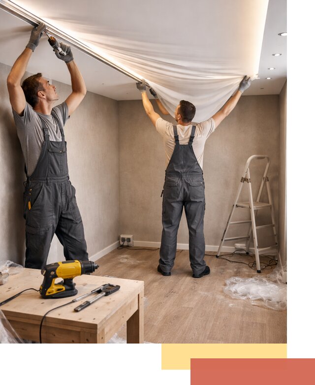 Монтаж натяжного потолка с подсветкой в Люберцах цена и сроки