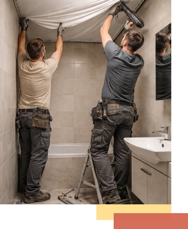 Монтаж натяжного потолка в ванной в Люберцах быстро и качественно