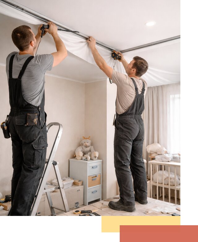 Монтаж натяжного потолка в детской комнате в Люберцах