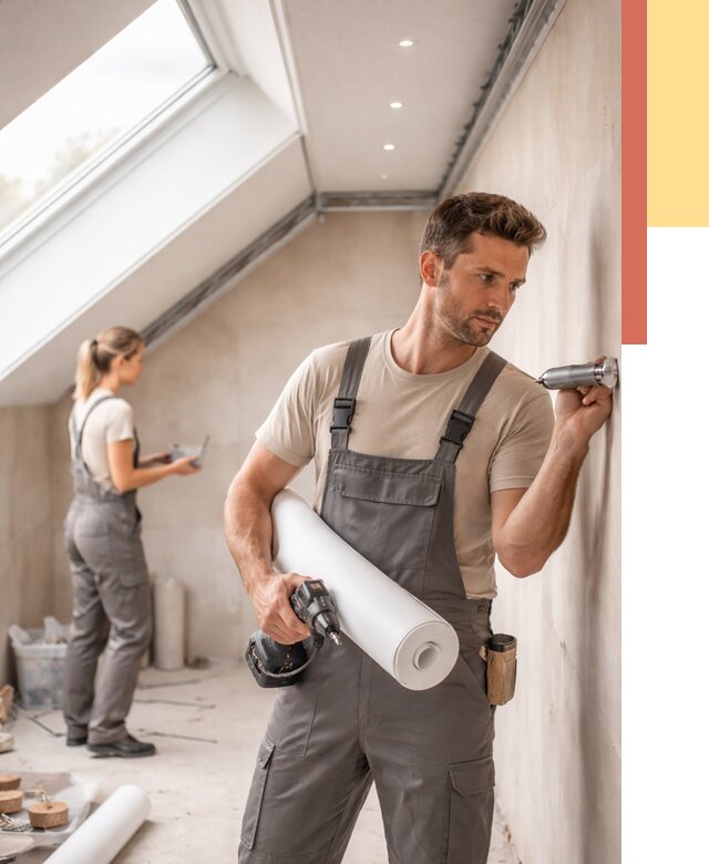 Монтаж натяжного потолка на мансарде в Люберцах от 3682 руб. | ОТДЕЛОЧНИК-Люб