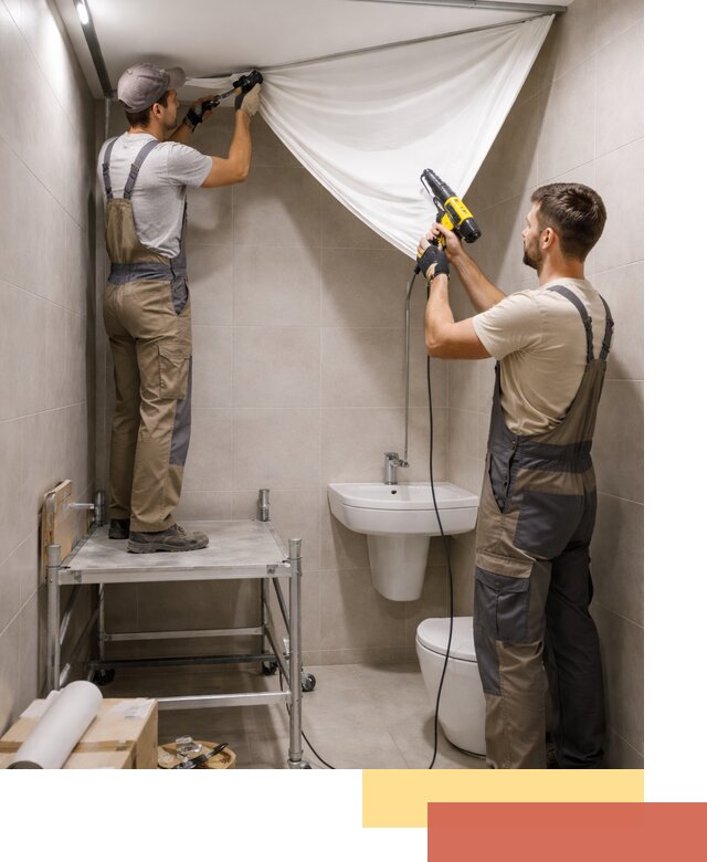 Монтаж натяжного потолка в санузле в Люберцах