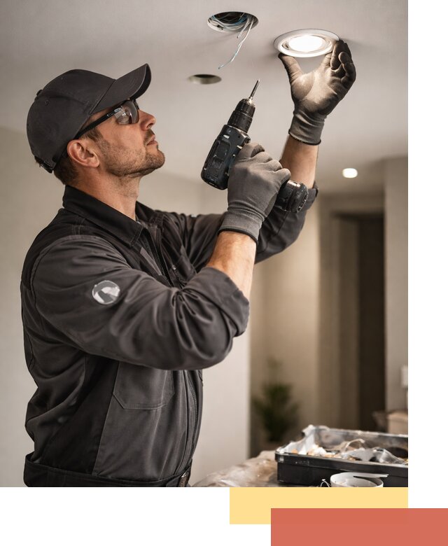 Установка точечных светильников в натяжной потолок в Люберцах