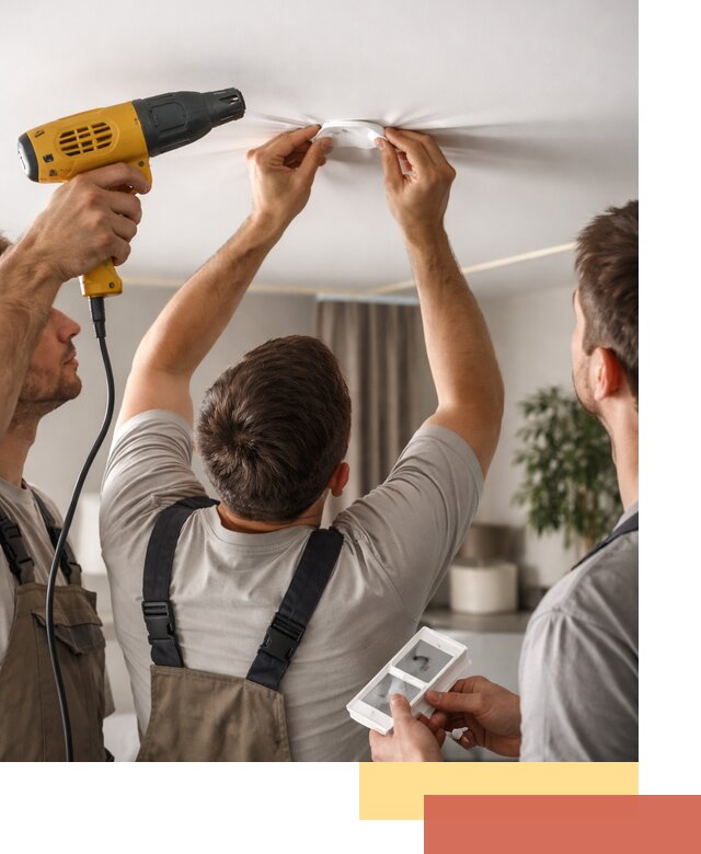 Ремонт прокола полотна натяжного потолка в Люберцах