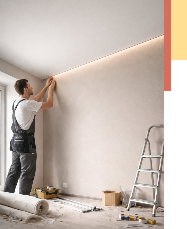 Теневые натяжные потолки в Люберцах от 8627 руб. под ключ | ОТДЕЛОЧНИК-Люб