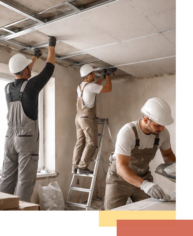 Одноуровневый потолок из гипсокартона в Люберцах — монтаж и отделка