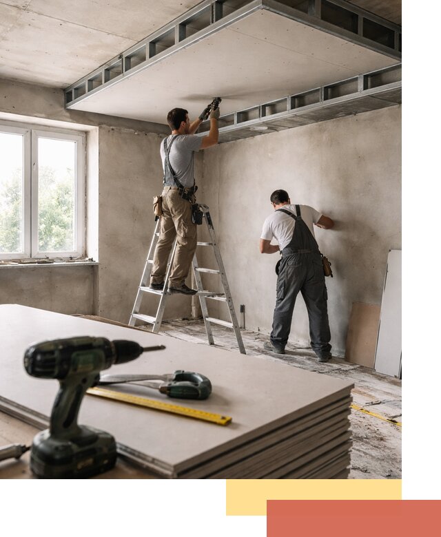 Двухуровневый потолок из гипсокартона в Люберцах