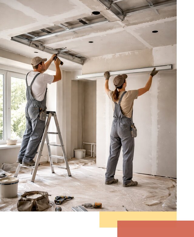 Монтаж многоуровневого потолка из гипсокартона в Люберцах