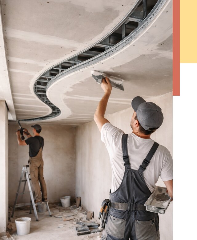 Криволинейный потолок из гипсокартона в Люберцах от 2209 руб./м2 | ОТДЕЛОЧНИК-Люб