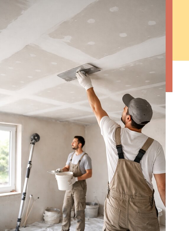 Шпаклевка потолка из гипсокартона в Люберцах от 3367 руб./м2 — услуги под ключ | ОТДЕЛОЧНИК-Люб