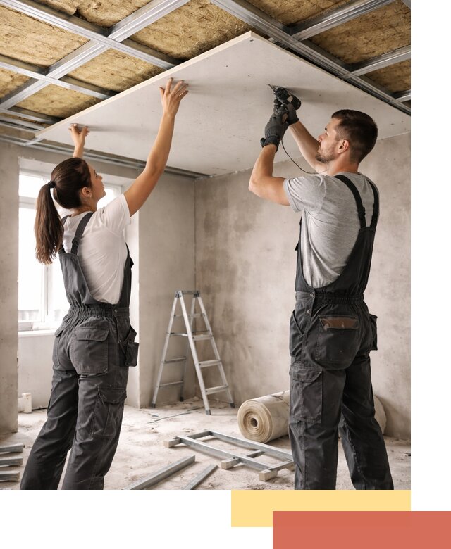 Звукоизоляция потолка из ГКЛ в Люберцах профессионально и надежно