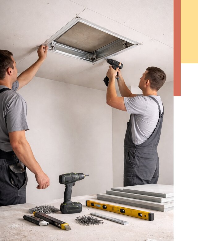 Установка люка в потолок ГКЛ в Люберцах от 2630 руб. под ключ | ОТДЕЛОЧНИК-Люб