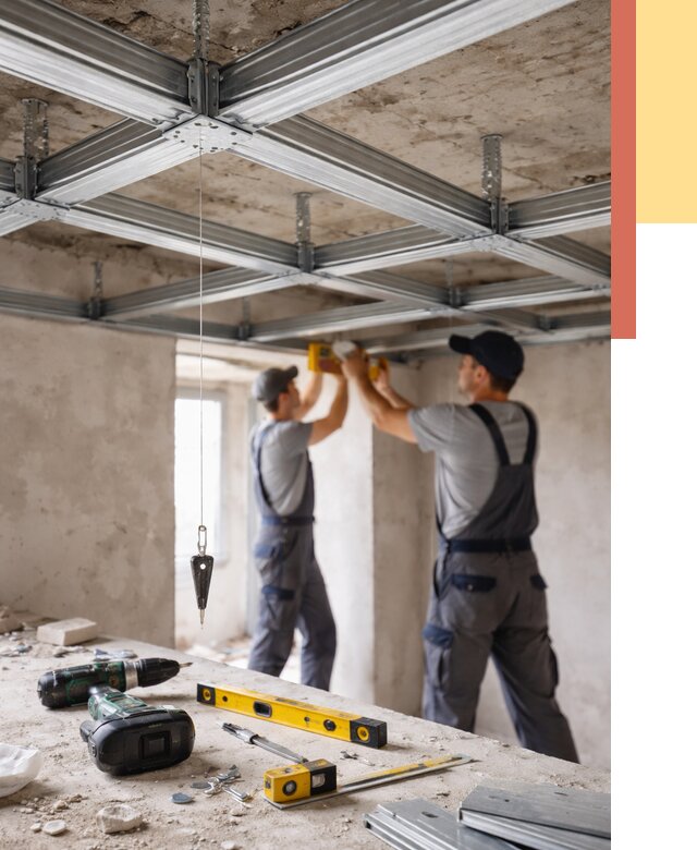 Монтаж каркаса потолка из профиля в Люберцах от 4734 руб. — услуги ОТДЕЛОЧНИК-Люб