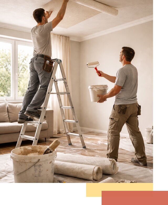 Поклейка обоев на потолок в Люберцах — качественно и быстро