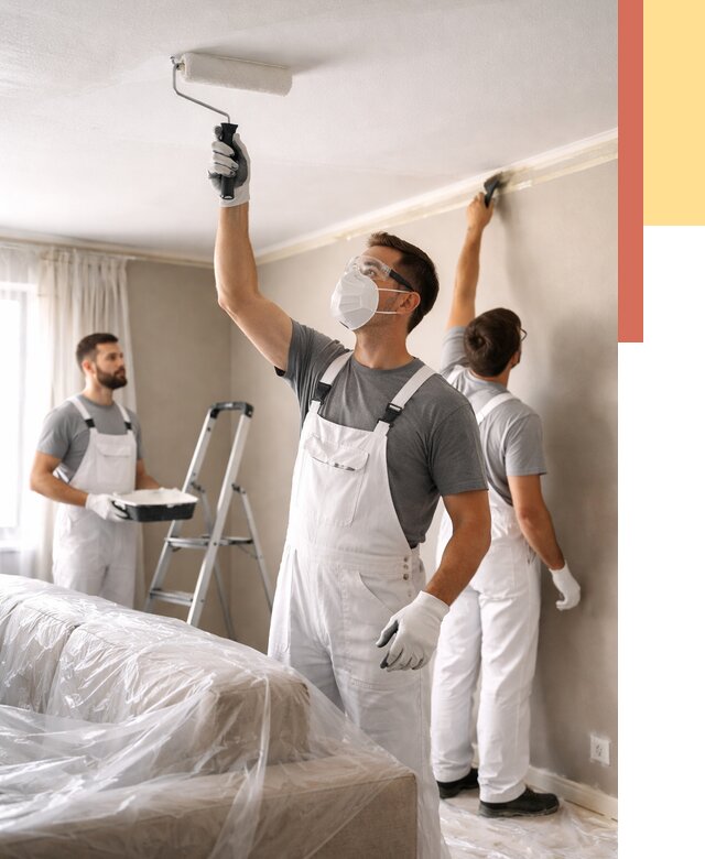 Покраска потолка водоэмельсионной краской в Люберцах от 2315 руб/м² — услуги под ключ | ОТДЕЛОЧНИК-Люб