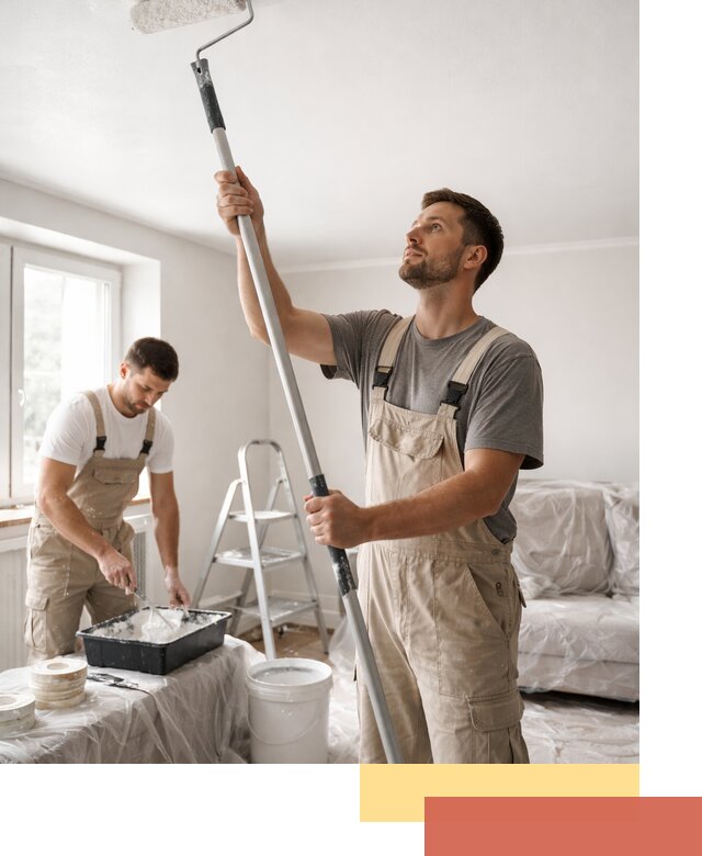 Покраска потолка водоэмульсионной краской в Люберцах