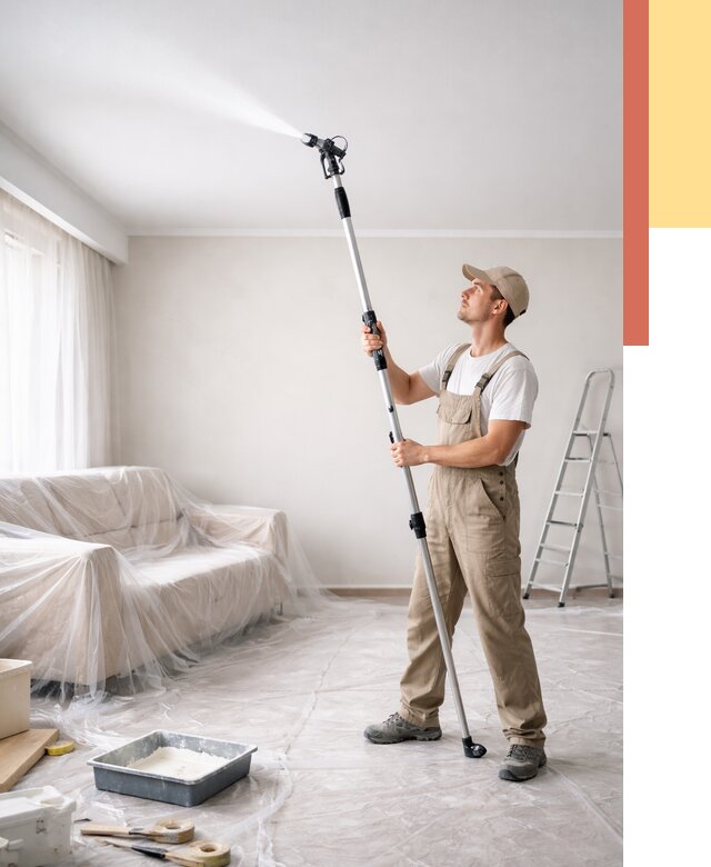 Покраска потолка краскопультом в Люберцах от 4734 руб. быстро и недорого | ОТДЕЛОЧНИК-Люб