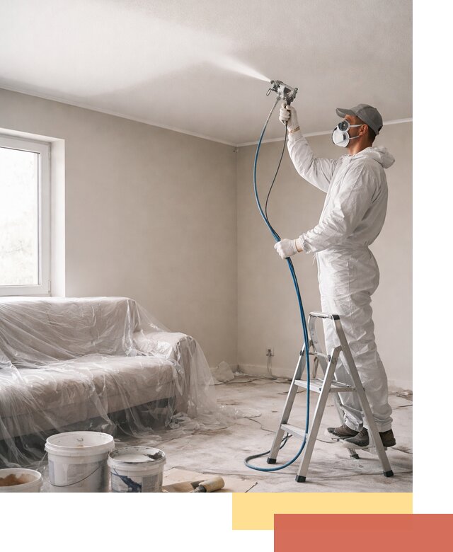 Покраска потолка краскопультом в Люберцах быстро и качественно