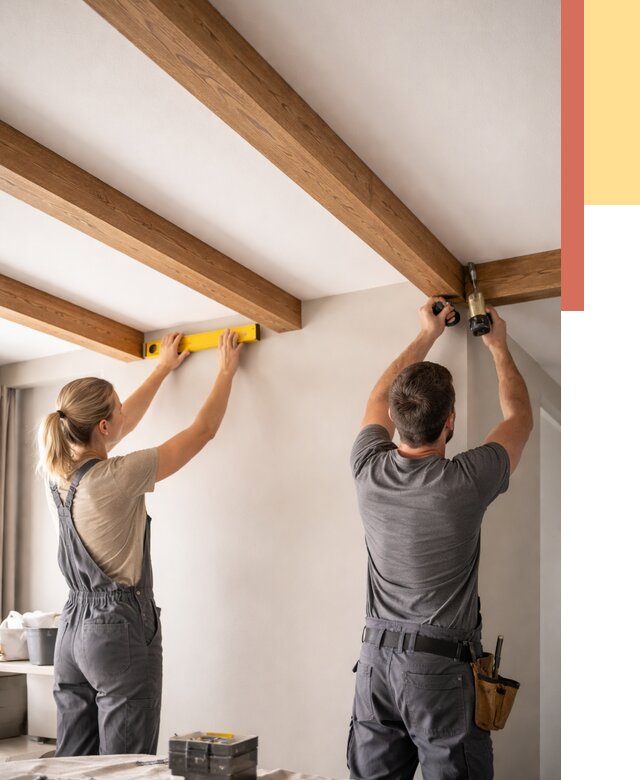 Монтаж декоративных балок на потолок в Люберцах от 4419 руб. — ОТДЕЛОЧНИК-Люб