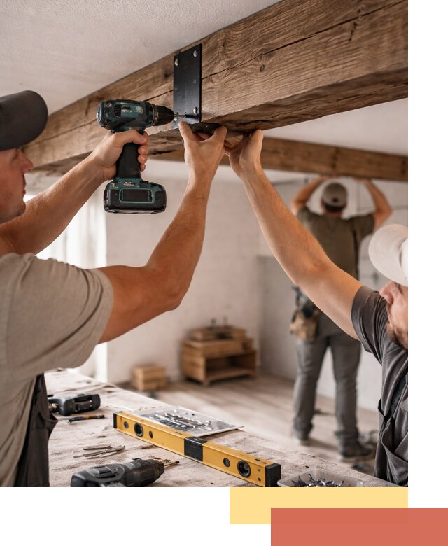 Монтаж декоративных потолочных балок в Люберцах