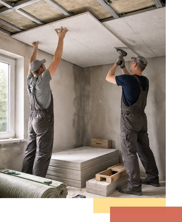 Шумоизоляция потолка панелями ЗИПС в Люберцах